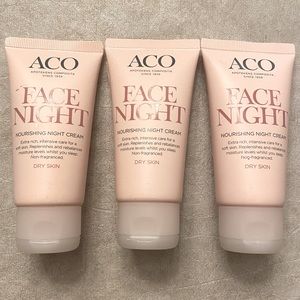 Three ACO Face Night nourishing night cream
